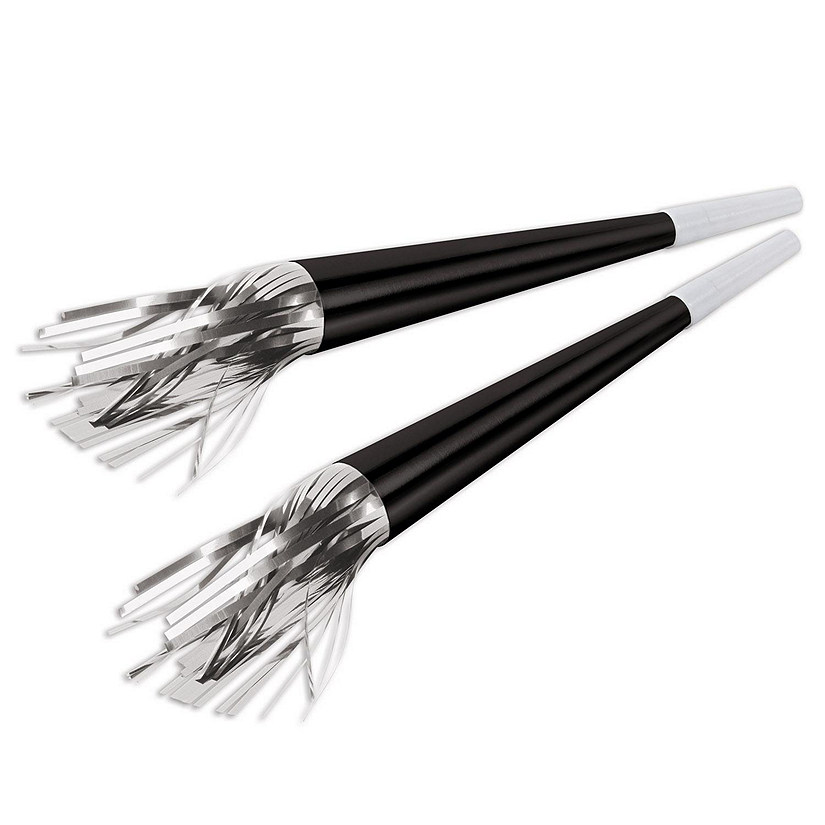 Beistle - Black Foil Horns w/Silver Tassel - 100 Pack Image