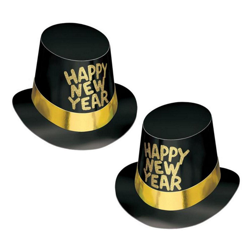 Beistle - Black Hi-Hat w/Glittered HNY - 25 Pack Image