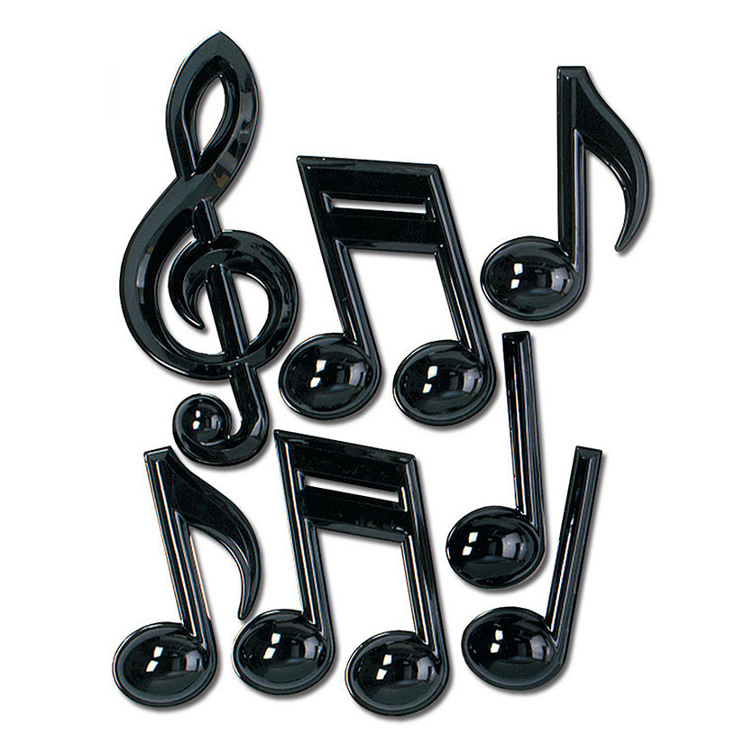 Beistle - Black Plastic Musical Notes - 12 Pack Image