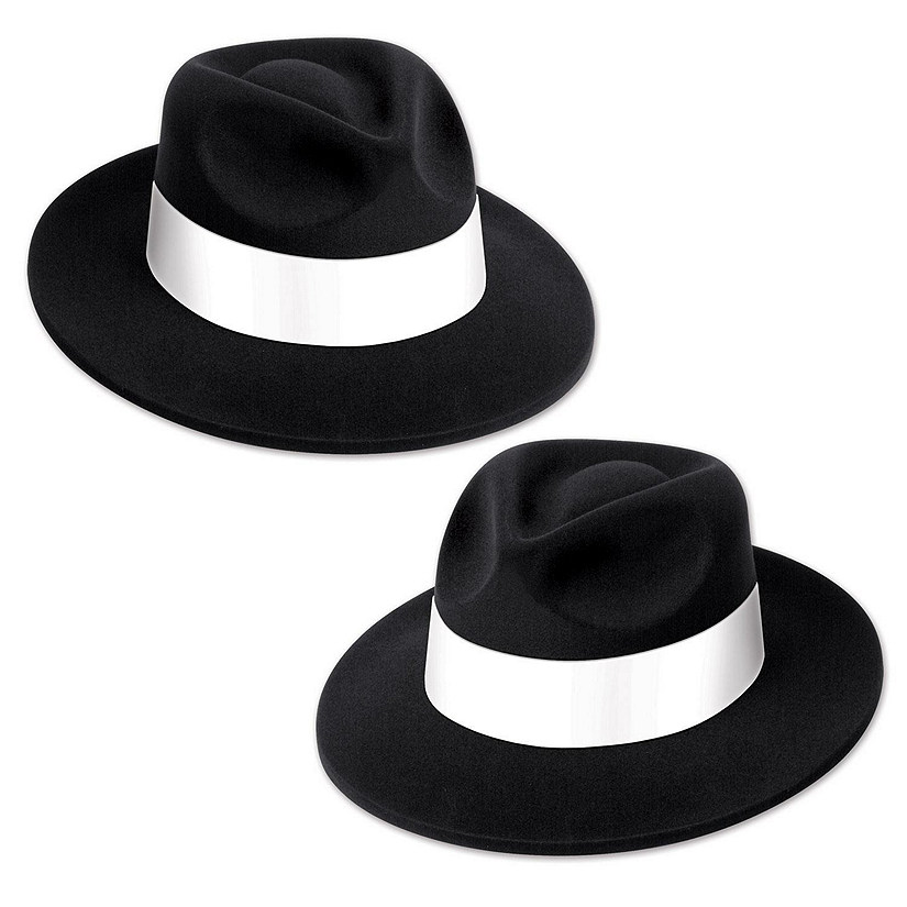 Beistle - Black Velour Fedora w/Band - 25 Pack Image
