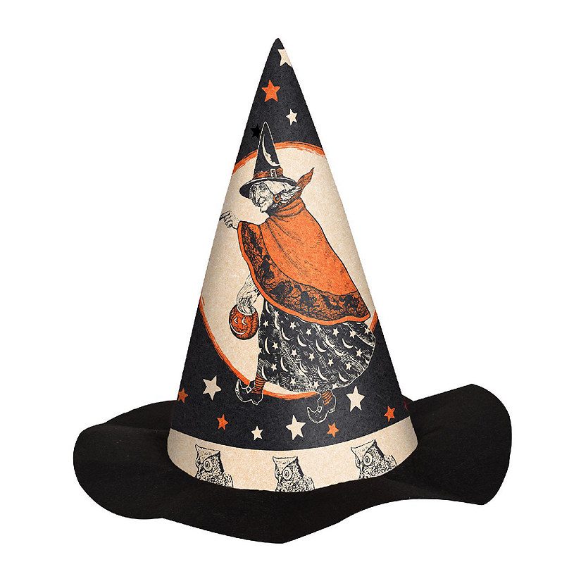 Beistle - Black - Vintage Halloween One Size Witch Hat! Image