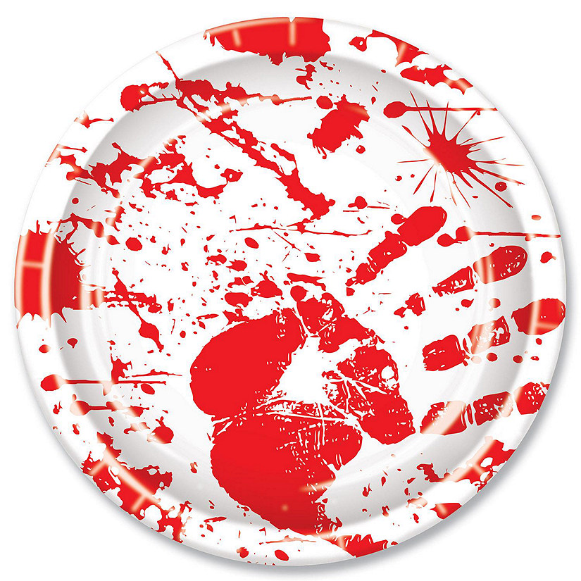 Beistle - Bloody Handprints Plates - 12 Pack Image