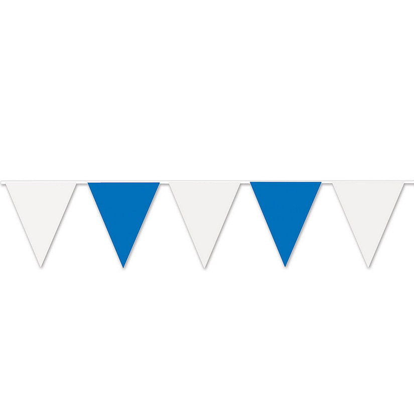 Beistle - Blue &amp; White Pennant Banner - 12 Pack Image