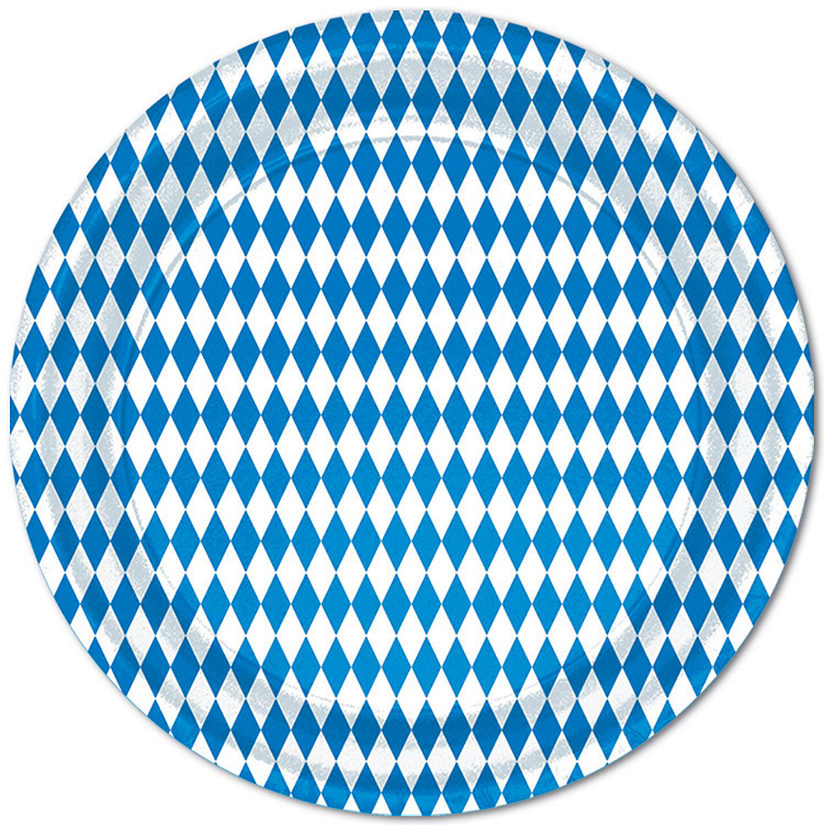 Beistle - Blue &amp; White Plates - 12 Pack Image