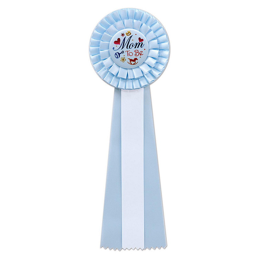 Beistle - Blue Mom To Be Deluxe Rosette - 3 Pack Image
