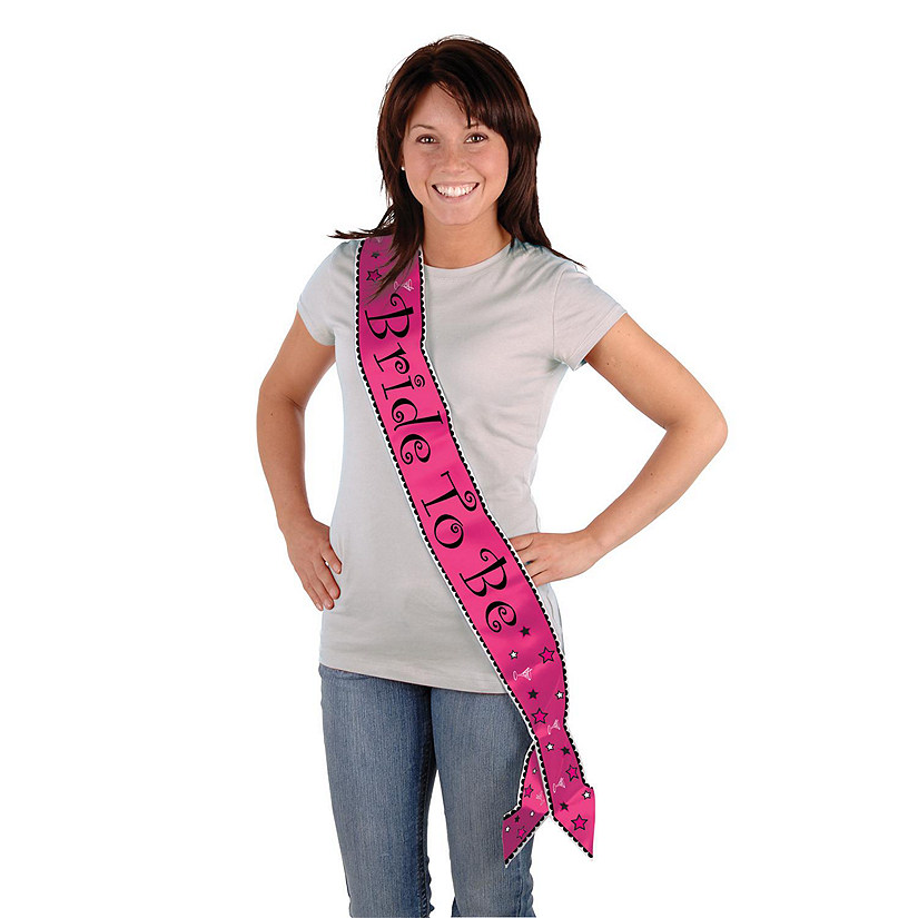 Beistle - Bride To Be Satin Sash - Pink - 6 Pack Image