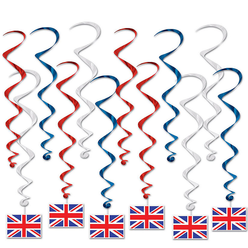 Beistle - British Flag Whirls - 6 Pack Image
