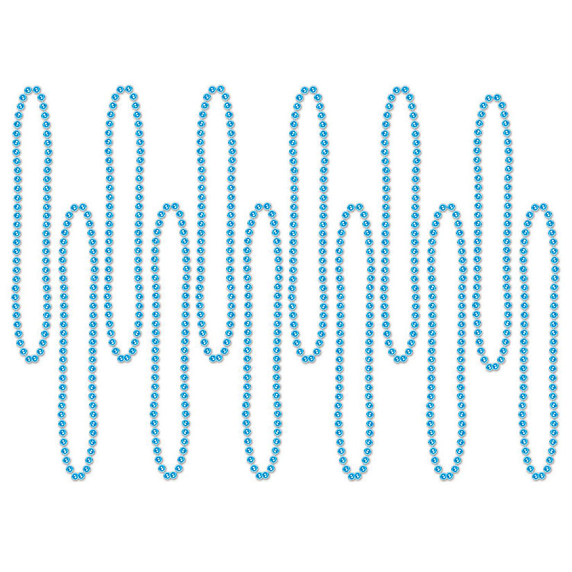 Beistle - Bulk Party Beads - Small Round - Light Blue - 7mm x 33" - 720 Pack Image