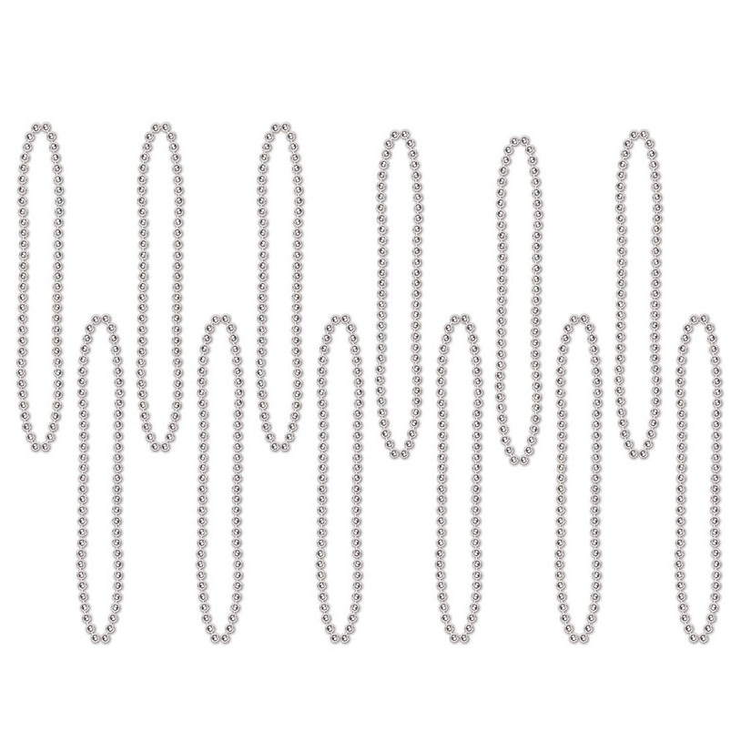 Beistle - Bulk Party Beads - Small Round - Silver - 720 Pack Image