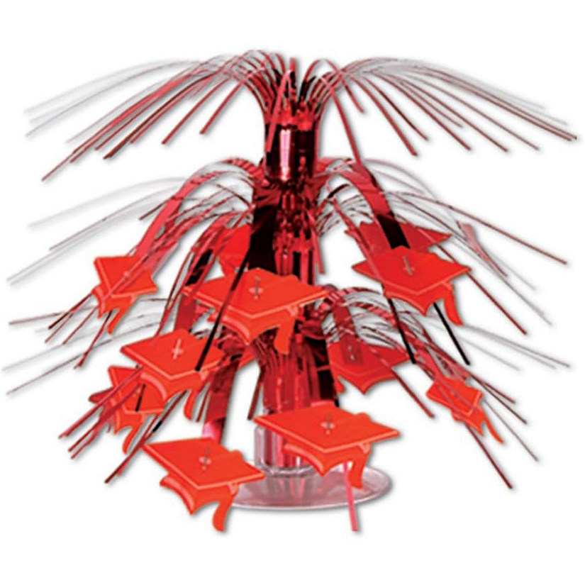 Beistle - Burgundy Grad Cap Mini Cascade Centerpiece - 12 Pack Image