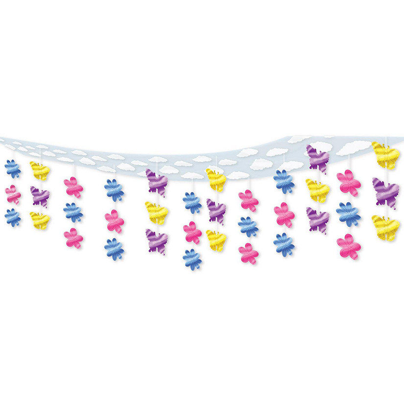 Beistle - Butterfly &amp; Flower Ceiling Decor - 6 Pack Image