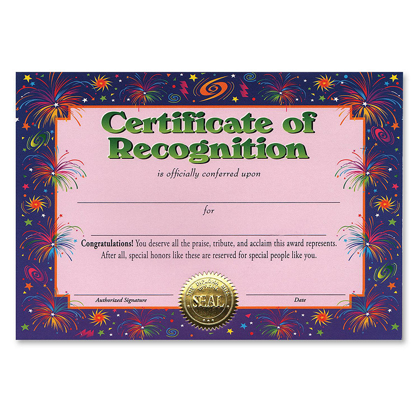 Beistle - Certificate Of Recognition - 6 Pack Image