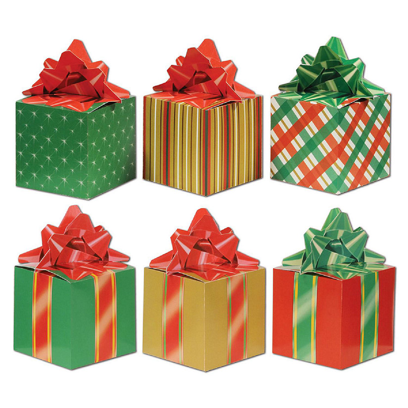 Beistle - Christmas Gift Favor Boxes - 12 Pack Image