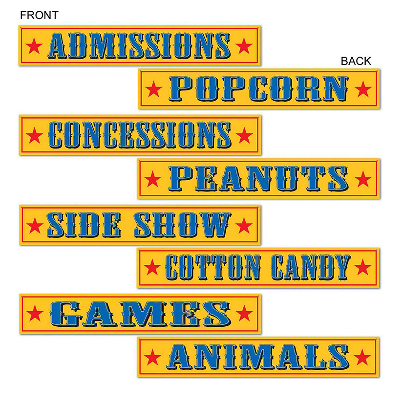 Beistle - Circus Sign Cutouts - 12 Pack Image