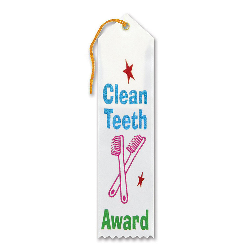 Beistle - Clean Teeth Award Ribbon - 6 Pack Image