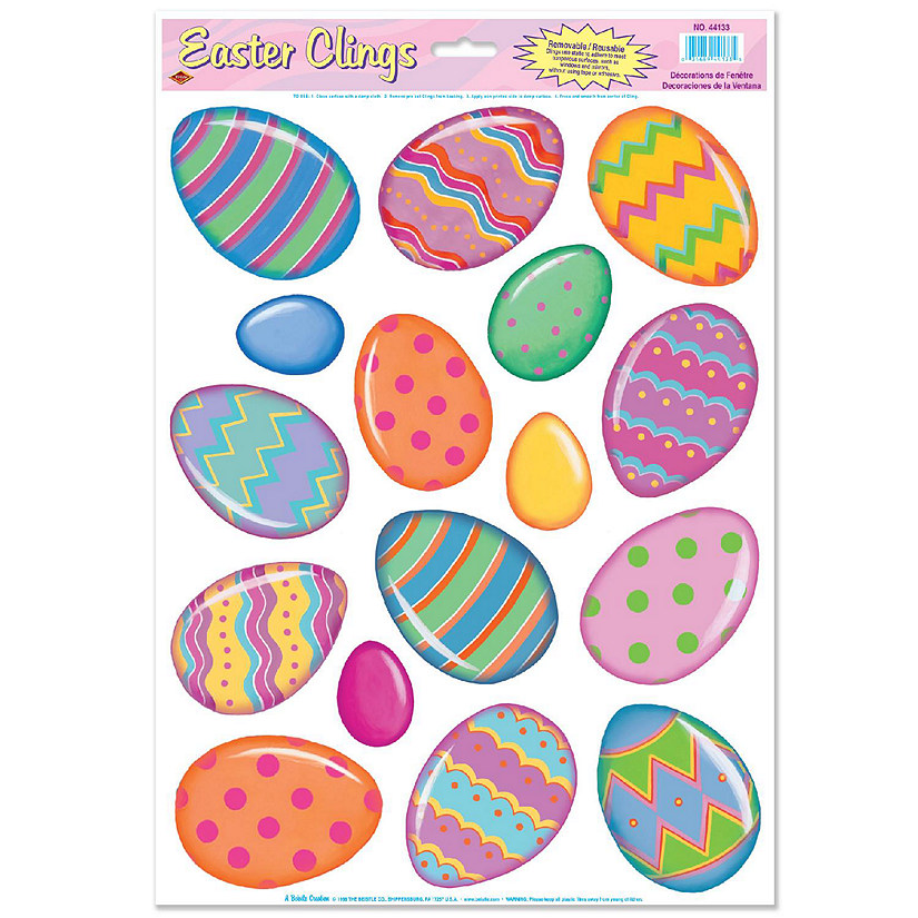 Beistle - Color Bright Egg Clings - 12 Pack Image
