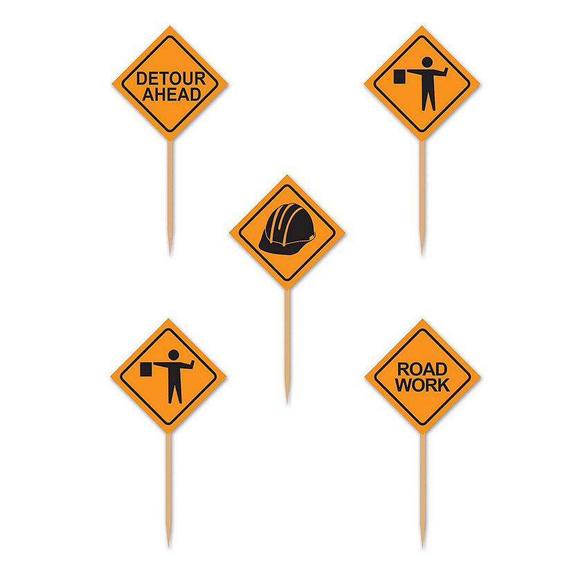 Beistle - Construction Sign Picks - 12 Pack Image