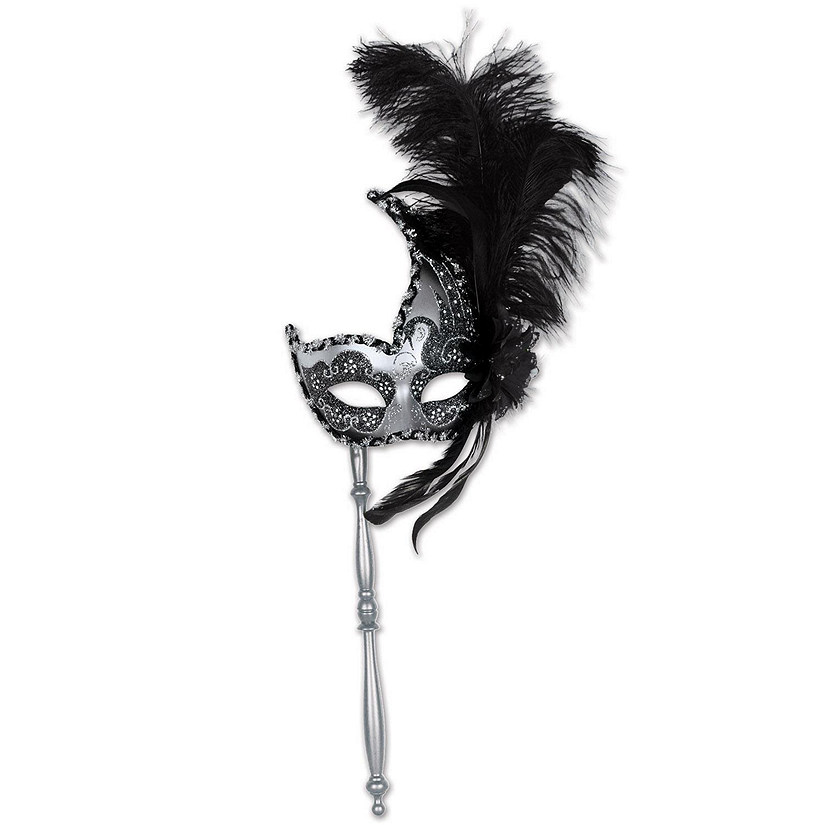 Beistle - Costume Mask w/Stick - Black - 12 Pack Image