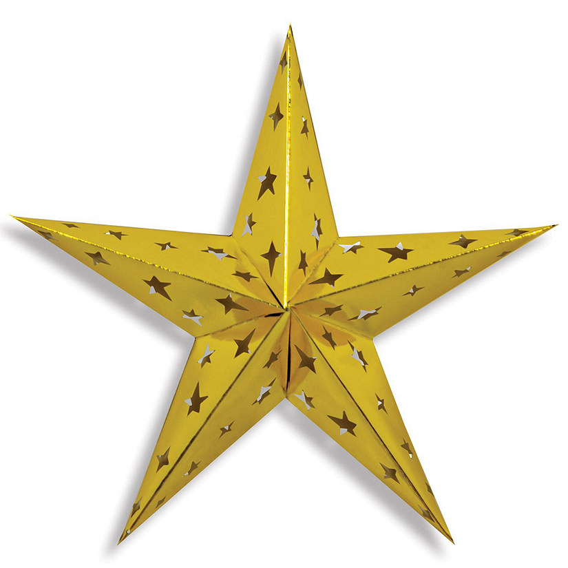 Beistle - Dimensional Foil Star - Golden - 12 Pack Image
