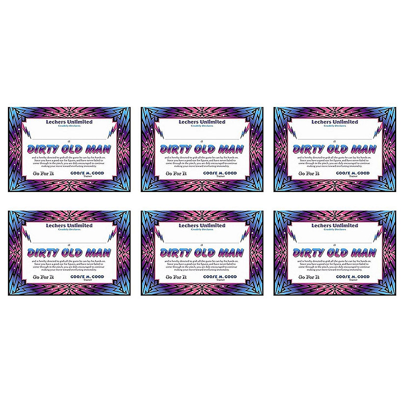 Beistle - Dirty Old Man Certificate - 6 Pack Image