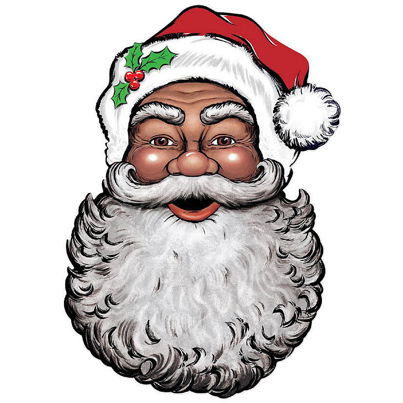 Beistle - Display Santa Face Cutout - Brown - 12 Pack Image