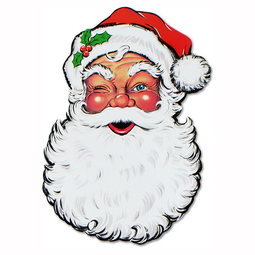 Beistle - Display Santa Face Cutout - Red - 12 Pack Image