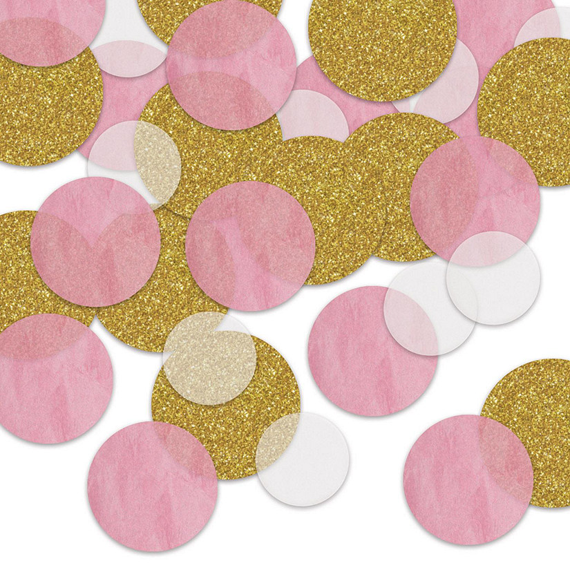 Beistle - Dot Deluxe Sparkle Confetti - Pink - 12 Pack Image