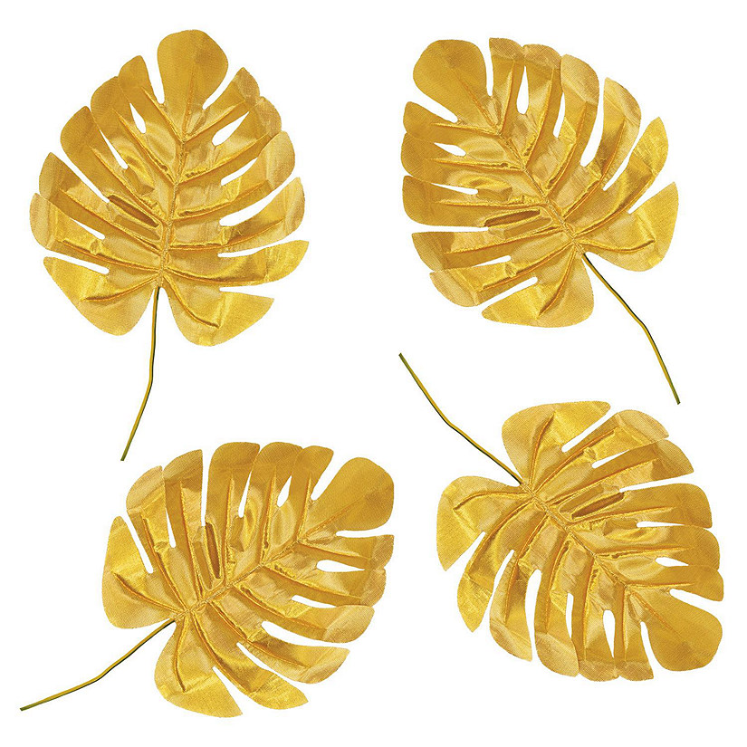 Beistle - Fabric Gold Palm Leaves - 6 Pack Image