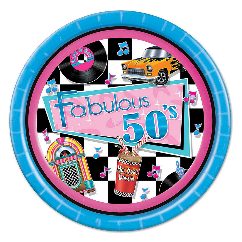 Beistle - Fabulous 50's Plates - 12 Pack Image
