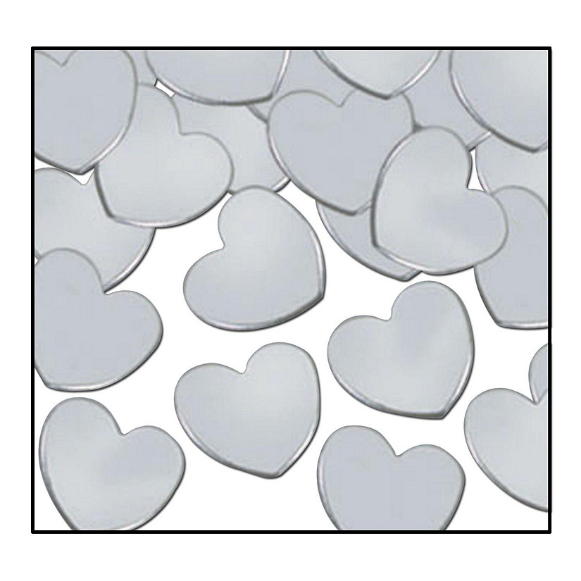 Beistle - Fanci-Fetti Hearts - Silver - 12 Pack Image