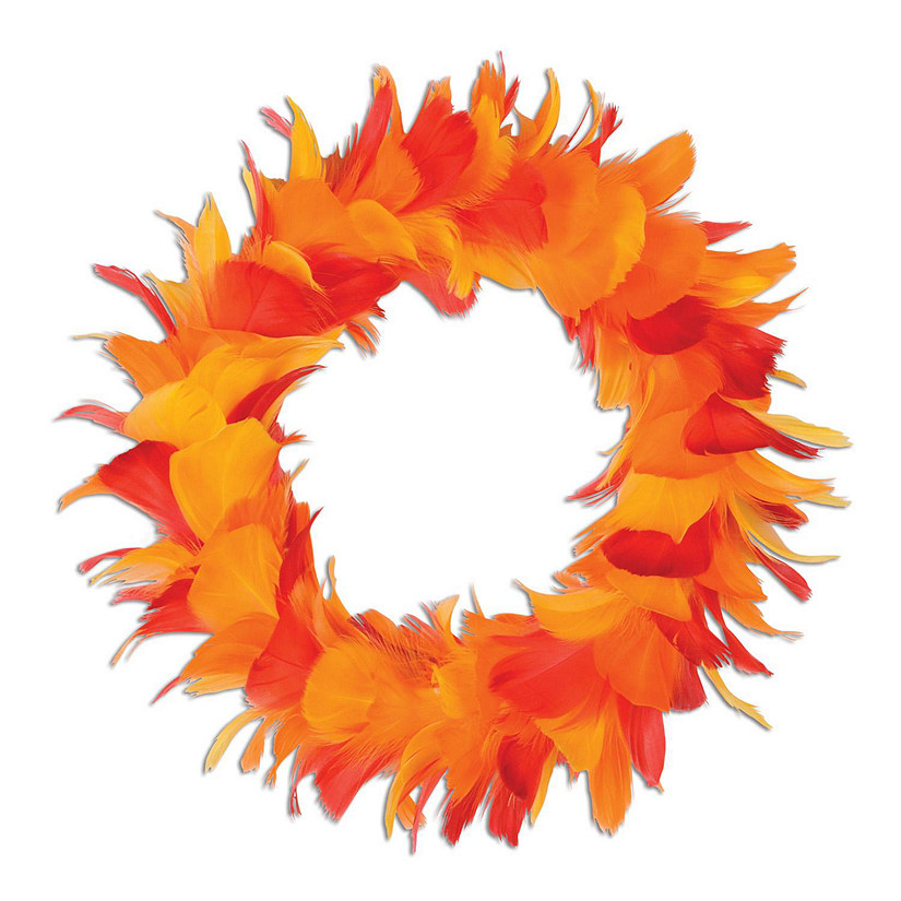 Beistle - Fancy Wreath - Orange and Red - 8" - 6 Pack Image