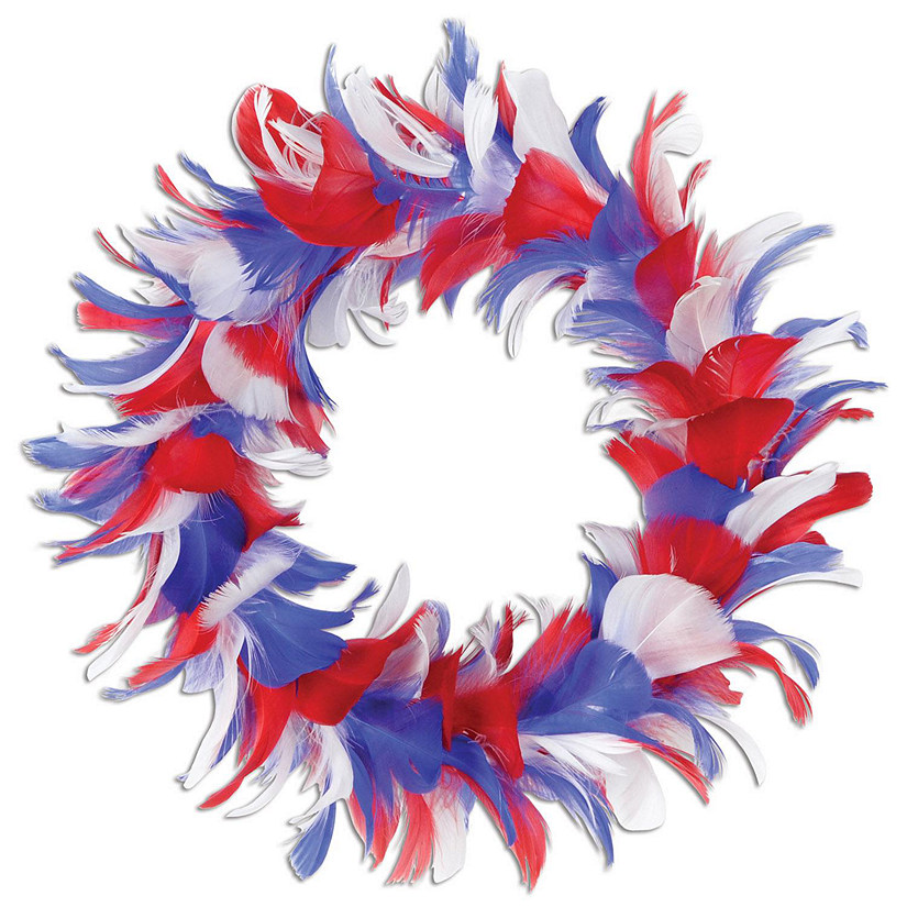Beistle - Fancy Wreath - Red, Blue and White - 8" - 6 Pack Image