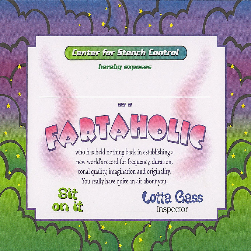 Beistle - Fartaholic Certificate - 6 Pack Image