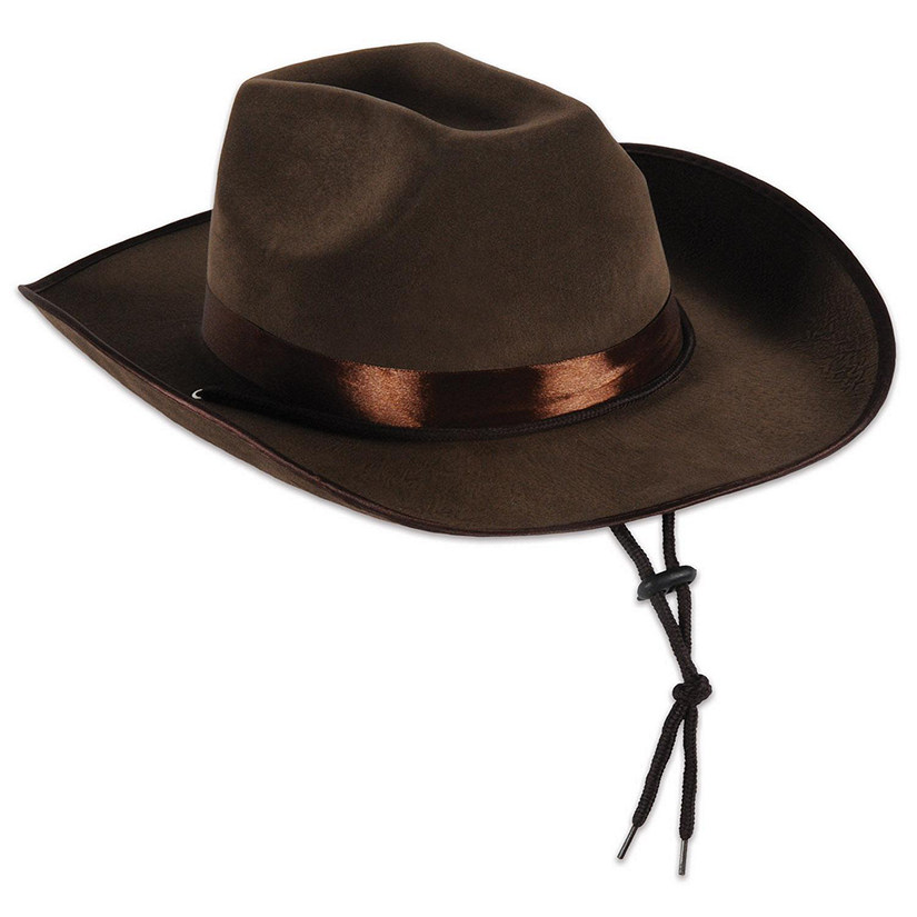 Beistle - Faux Brown Leather Western Hat - 6 Pack Image