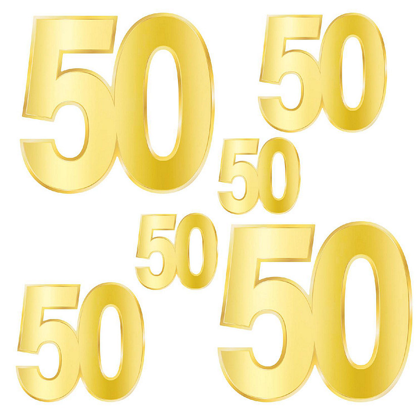 Beistle - Foil "50" Birthday Cutouts - 12 Pack Image