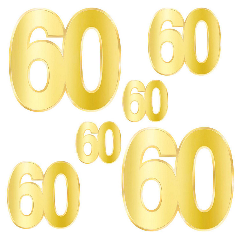Beistle - Foil "60" Birthday Cutouts - 12 Pack Image
