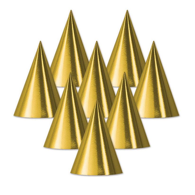Beistle - Foil Cone Hat - Golden - 48 Pack Image