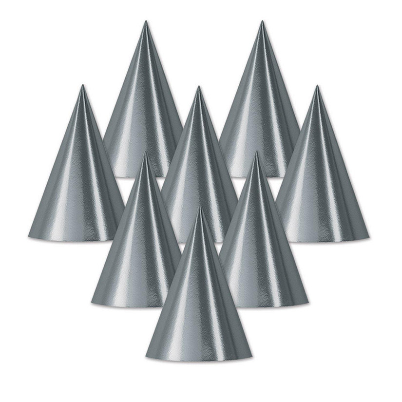 Beistle - Foil Cone Hat - Silver - 48 Pack Image