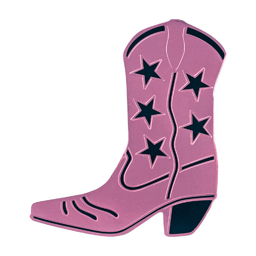 Beistle - Foil Cowboy Boot Silhouette - Pink - 24 Pack Image