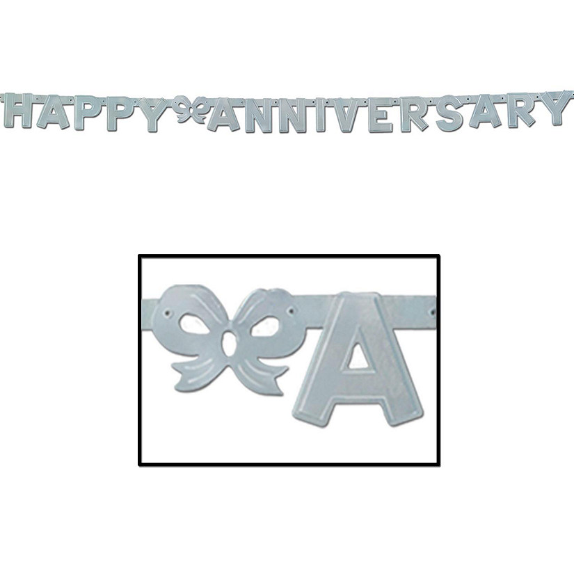 Beistle - Foil Happy Anniversary Streamer - 4&amp;#194;&amp;#188;" x 6' - 12 Pack Image