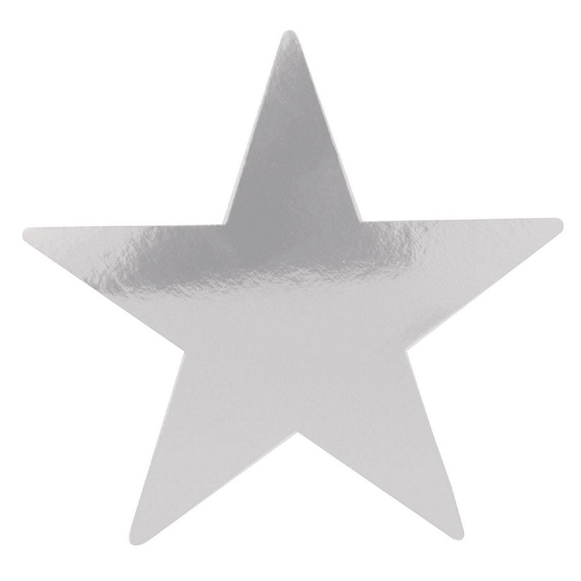 Beistle - Foil Star Cutout - Silver - 15" - 24 Pack Image