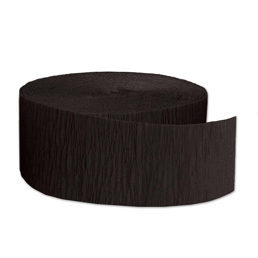 Beistle - FR Festive Crepe Streamer - Black - 12 Pack Image