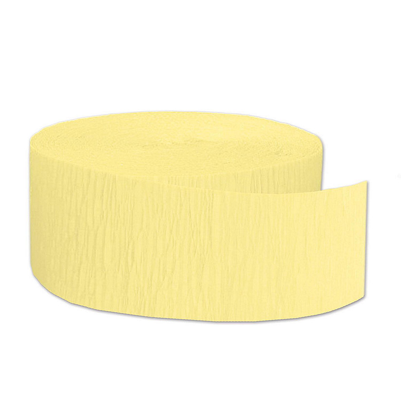 Beistle - FR Festive Crepe Streamer - Yellow - 12 Pack Image