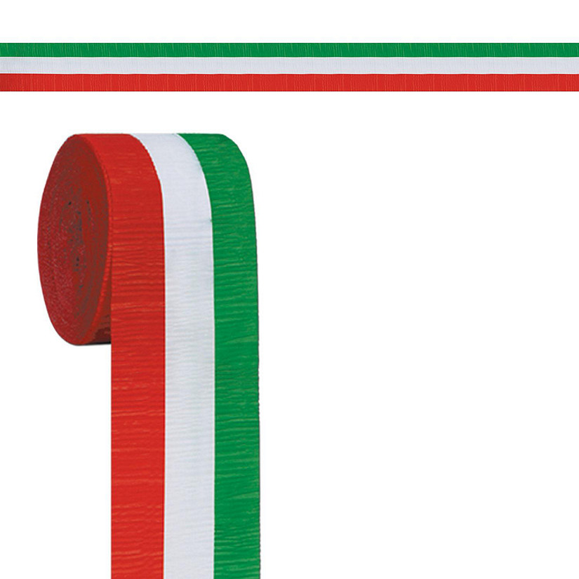 Beistle - FR Red, White &amp; Green Crepe Streamer - 12 Pack Image