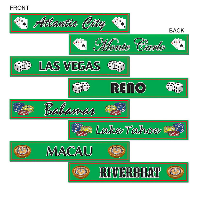 Beistle - Gambling Destination St Sign Cutouts - 12 Pack Image