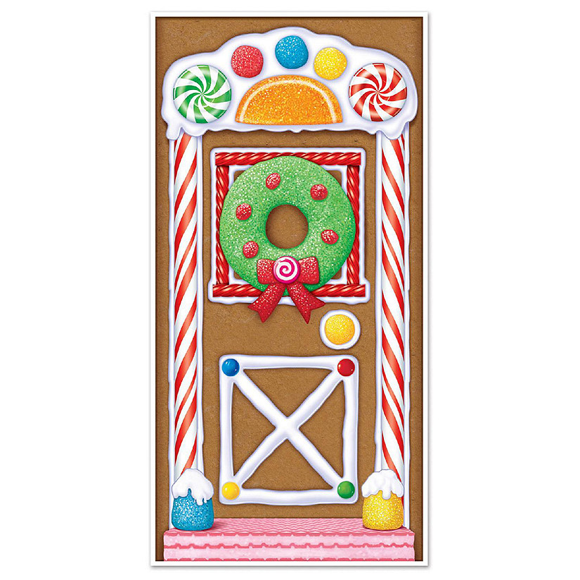 Beistle - Gingerbread House Door Cover - 12 Pack Image