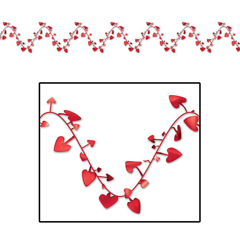 Beistle - Gleam 'N Flex Heart Garland - 12 Pack Image
