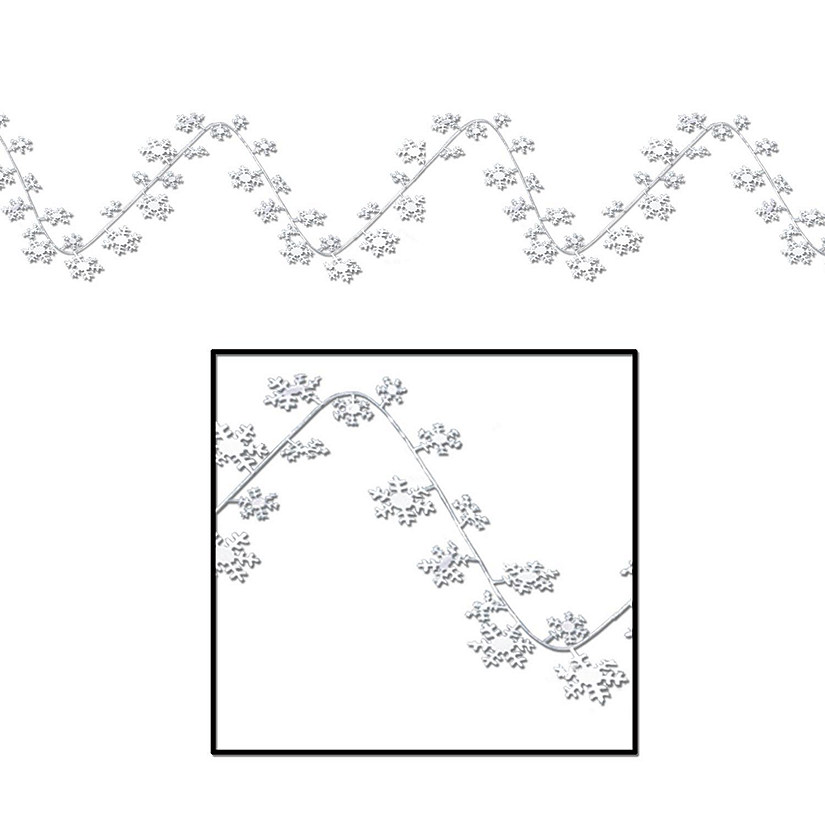 Beistle - Gleam 'N Flex Snowflake Garland - 12 Pack Image