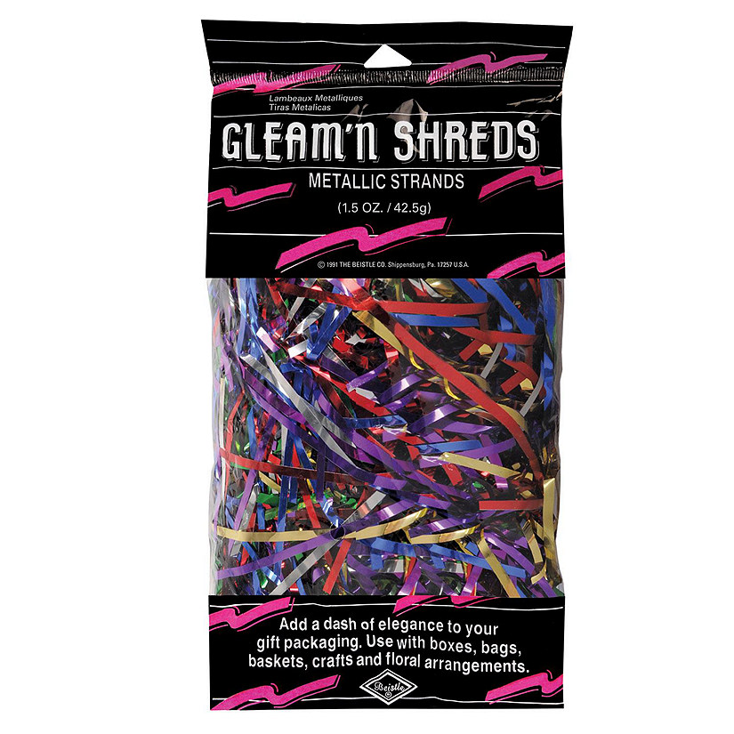 Beistle - Gleam 'N Shreds Metallic Strands - Multicolor - 12 Pack Image
