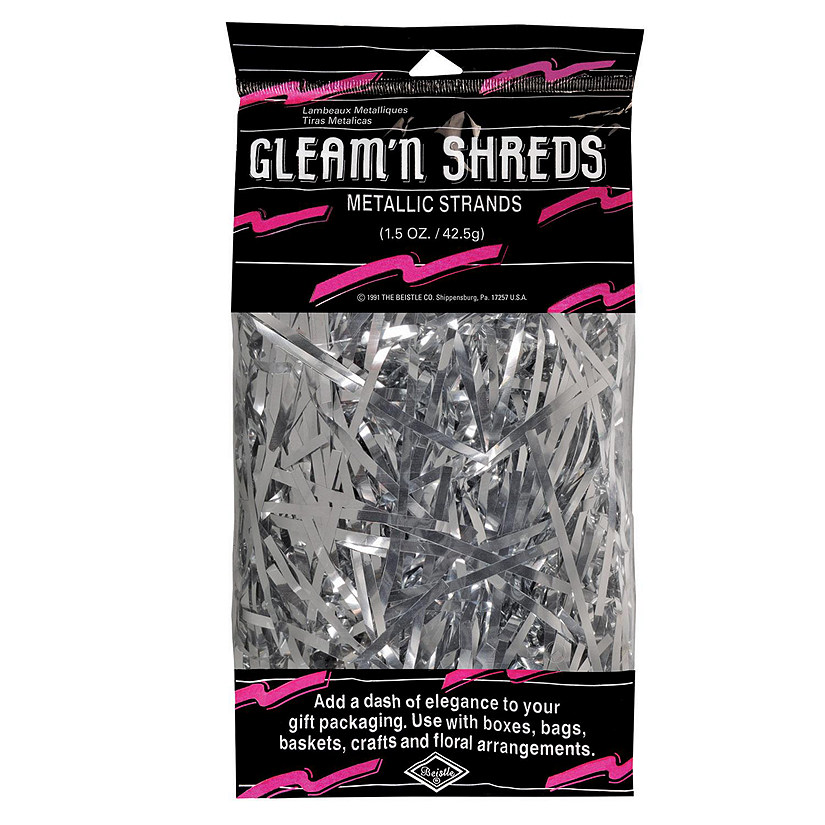 Beistle - Gleam 'N Shreds Metallic Strands - Silver - 12 Pack Image